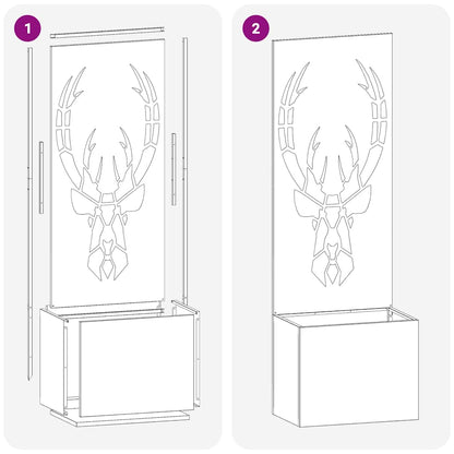 Garten Sichtschutz-Leinwand Silber 50 x 140 cm Verzinkter Stahl