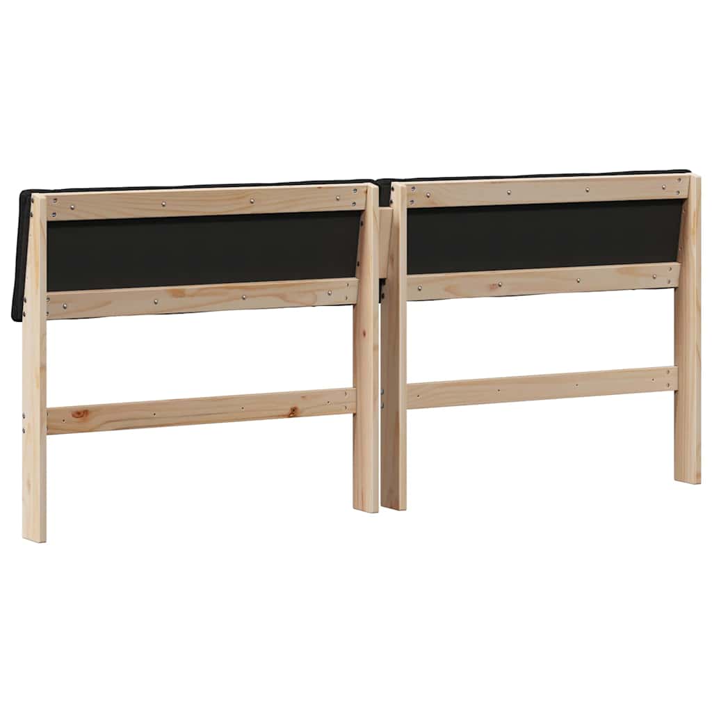 Gepolstertes Kopfteil Schwarz 200 cm Massives Kiefernholz