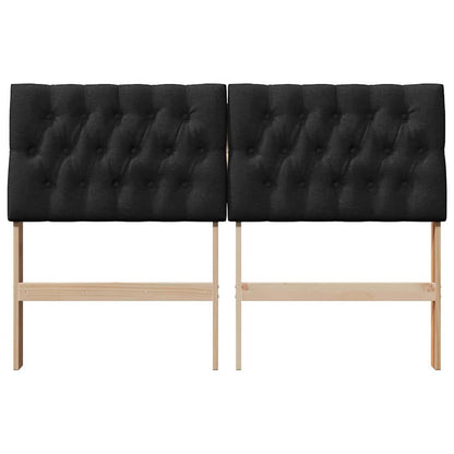 Gepolstertes Kopfteil Schwarz 140 cm Massives Kiefernholz