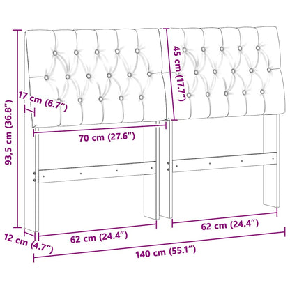 Gepolstertes Kopfteil Schwarz 140 cm Massives Kiefernholz