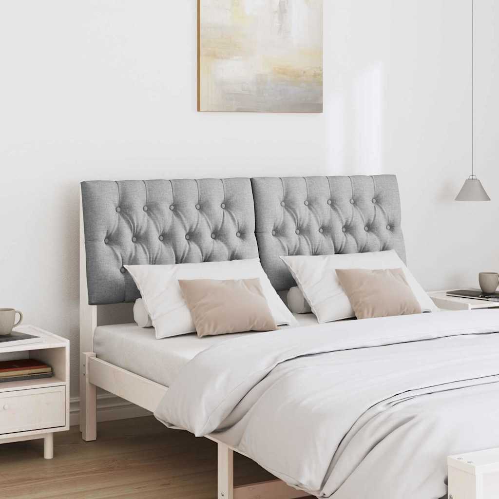 Gepolstertes Kopfteil Hellgrau 140 cm Massives Kiefernholz
