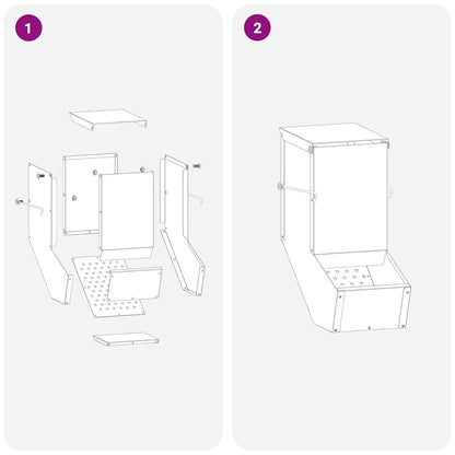 Kaninchenfütterer Schwarz 12,5 x 26 x 28,5 cm