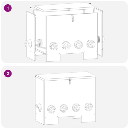 Hühnerfütterer Olive Grün 60,5 x 29 x 51 cm Kaltgewalzter Stahl