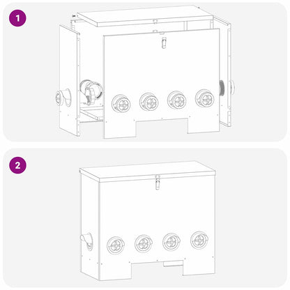 Hühnerfütterer Schwarz 60,5 x 29 x 51 cm Kaltgewalzter Stahl