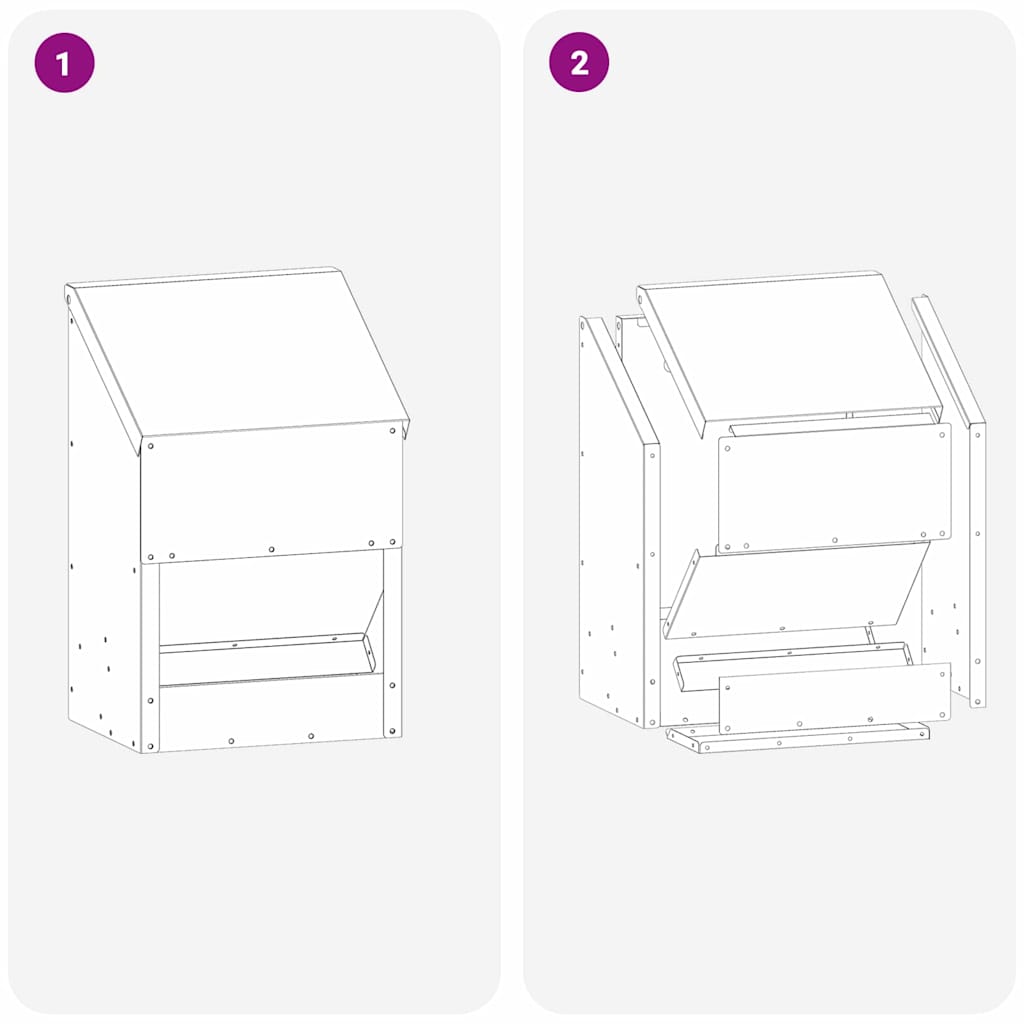 Hühnerfütterer Olive Grün 21 x 16 x 33 cm Kaltgewalzter Stahl