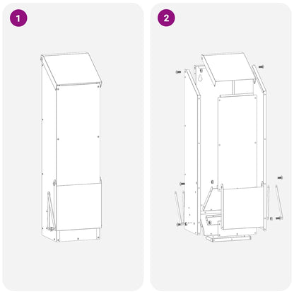 Hühnerfütterer Schwarz 13 x 12 x 51 cm Kaltgewalzter Stahl