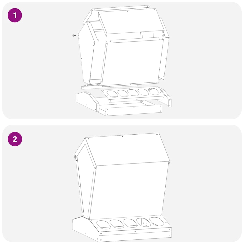 Hühnerfütterer Olive Grün 30 x 30 x 39 cm Kaltgewalzter Stahl