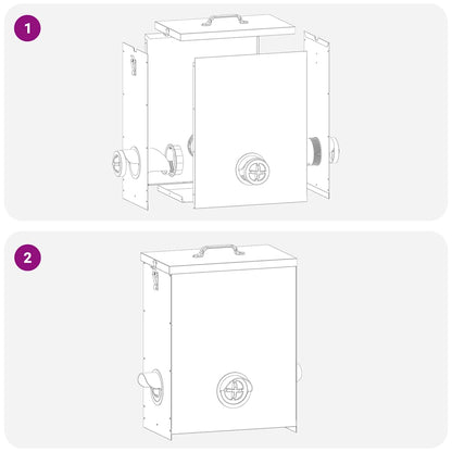 Hühnerfütterer Schwarz 32,5 x 20,5 x 43 cm Kaltgewalzter Stahl