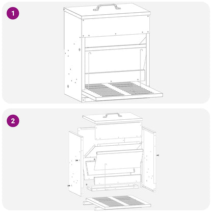 Hühnertretfeeder Silber 33 x 42 x 40 cm Verzinkter Stahl