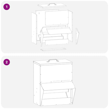 Hühnerfütterer Silber 35 x 30,5 x 43,5 cm Verzinkter Stahl