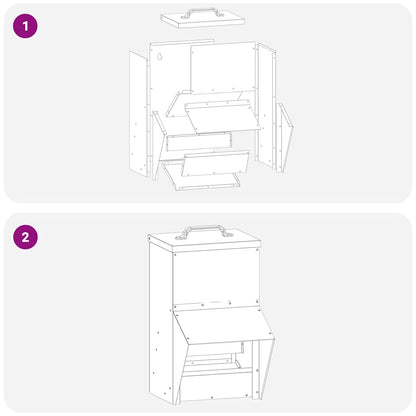 Hühnerfütterer Schwarz 20 x 25 x 35 cm Kaltgewalzter Stahl