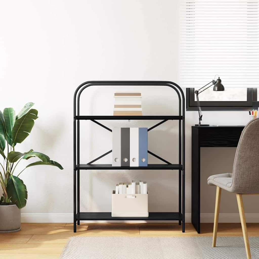 Bücherregal Schwarz Eichen-Optik 80 x 30 x 109 cm Holzwerkstoff