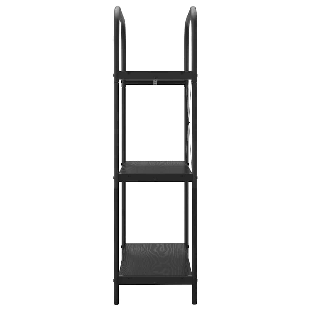 Bücherregal Schwarz Eichen-Optik 80 x 30 x 109 cm Holzwerkstoff