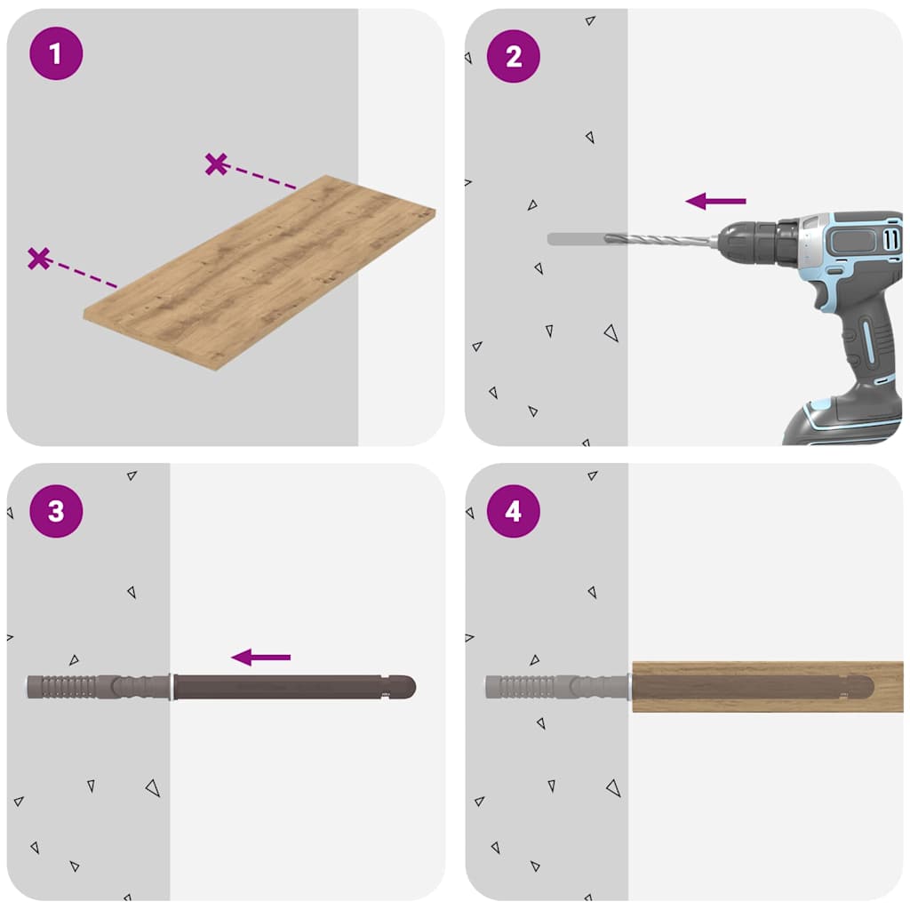 Schwebende Regalträger 12 pcs Beige Ø10 x 170 mm Stahl