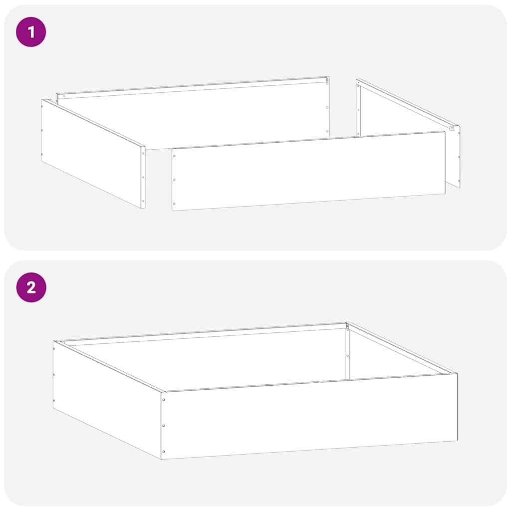 Raseneinfassung Anthrazit 60 x 60 x 13 cm Stahl