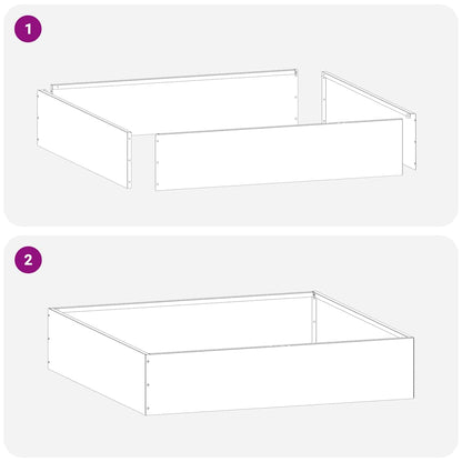 Raseneinfassung 6 pcs Olive Grün 60 x 60 x 13 cm Stahl