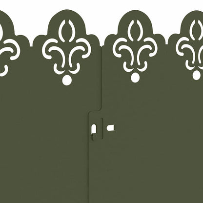 Rasenkanten 10 pcs Olive Grün 103 x 0,05 x 22 cm Stahl