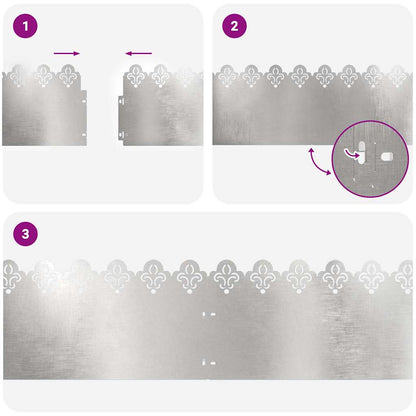 Rasenkanten 10 pcs Silber 103 x 0,05 x 22 cm Edelstahl