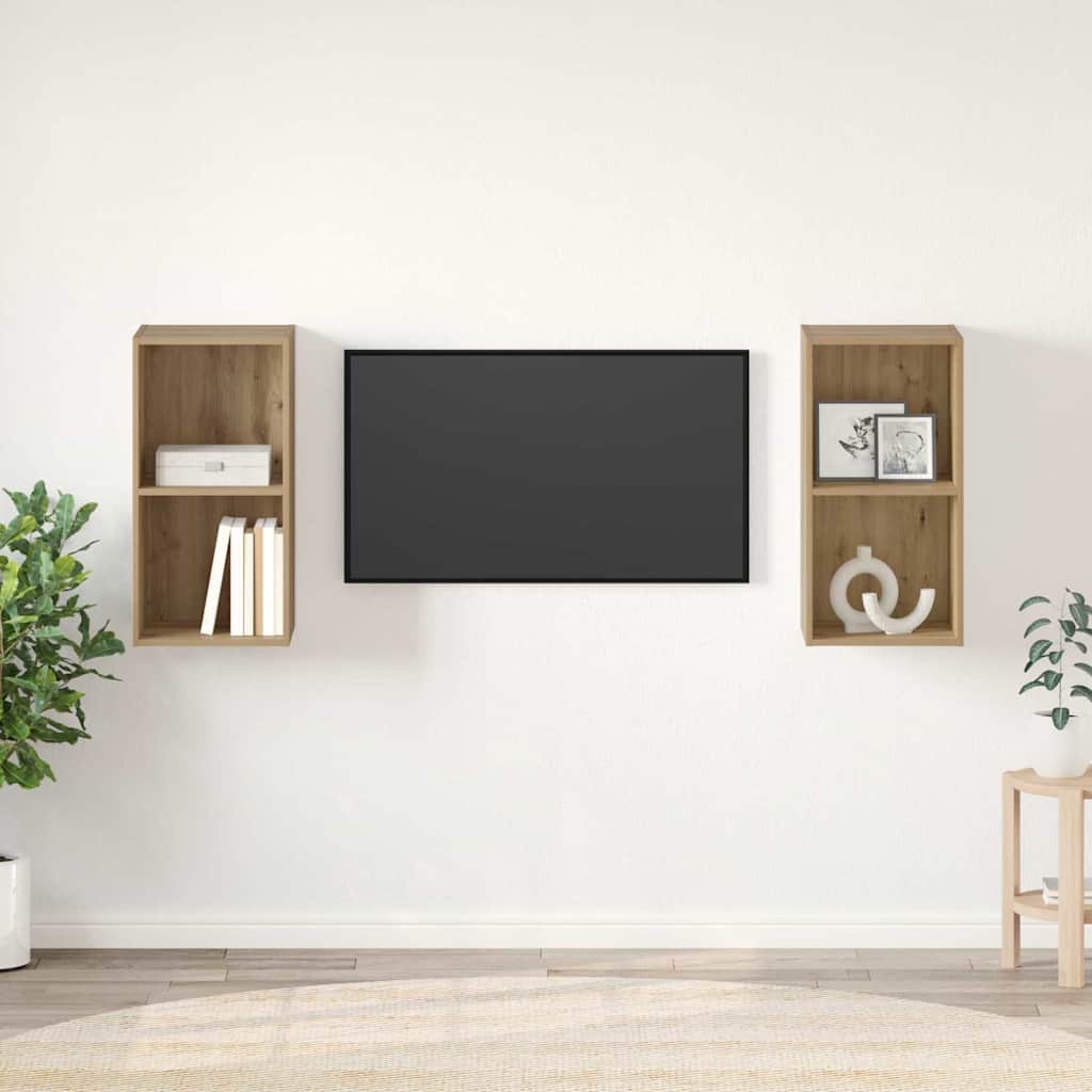 TV-Schrankset 2 pcs Artisan-Eiche 37 x 37 x 72 cm Holzwerkstoff
