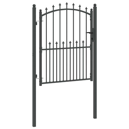 Zauntor mit Spitzen Grau 150 x 100 cm Pulverbeschichteter Stahl