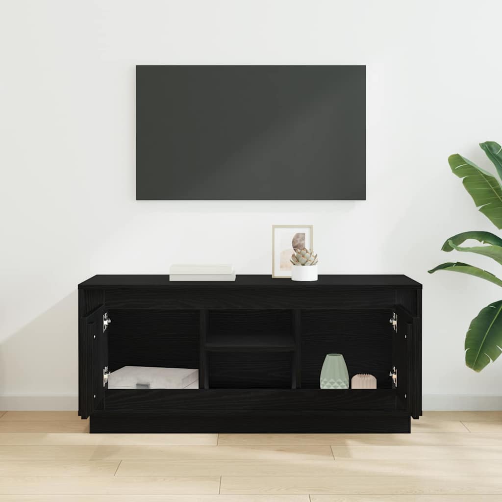 TV-Schränk Schwarz Eichen-Optik 102 x 35 x 45 cm Holzwerkstoff