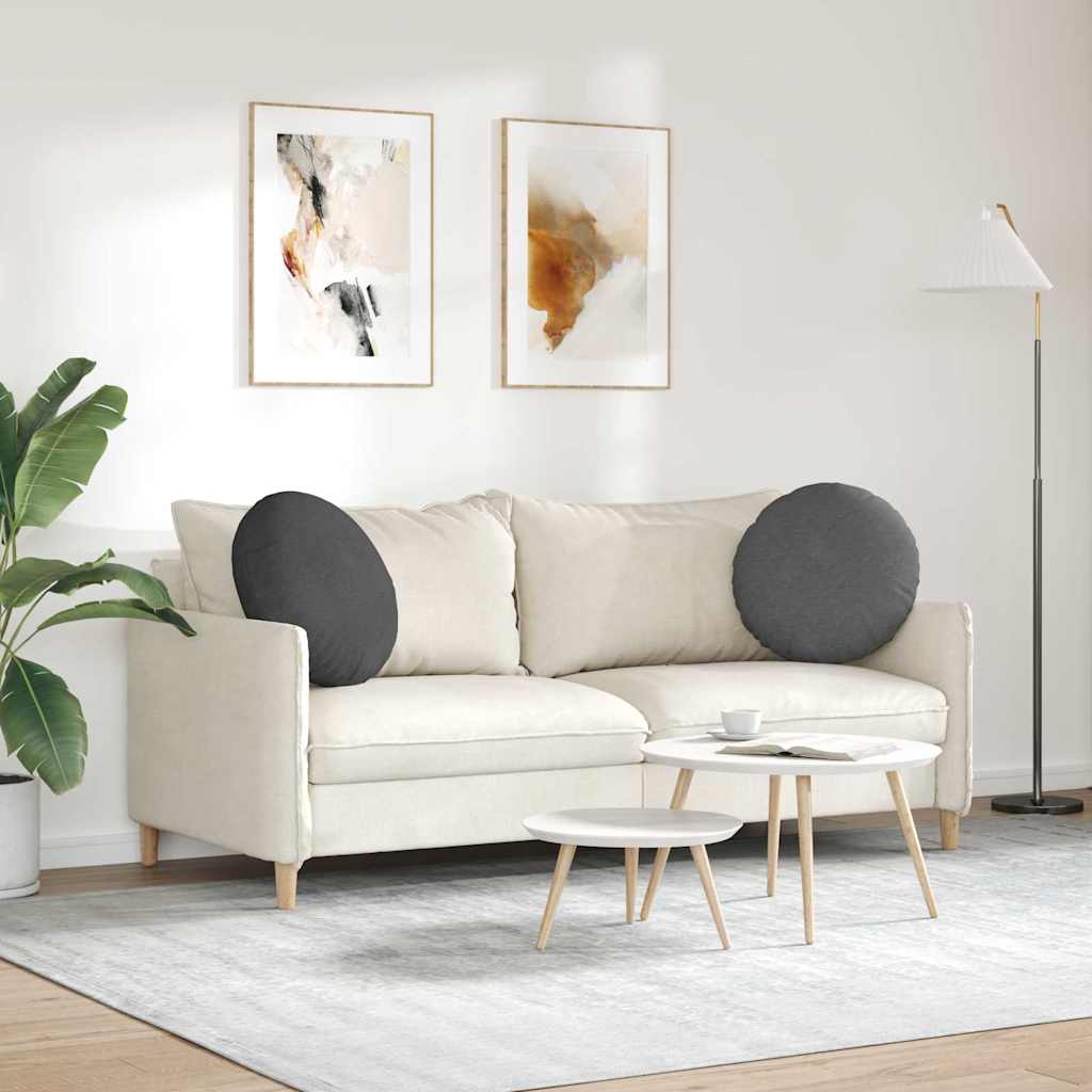 Sitzkissen 2 pcs Dunkelgrau Ø 50 cm Cordstoff