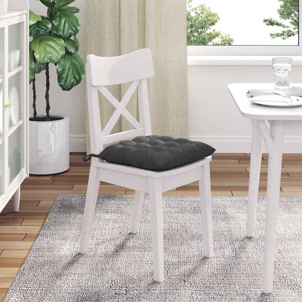 Sitzkissen 4 pcs Dunkelgrau 40 x 40 x 6 cm Cordstoff