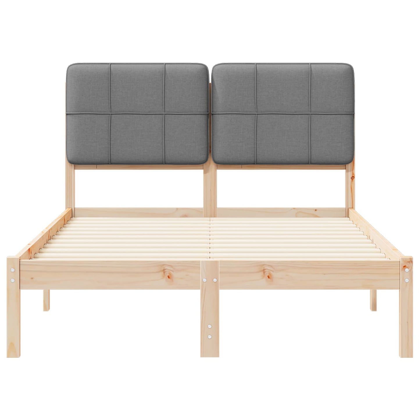 Bettgestell mit gepolstertem Kopfteil Hellgrau 120 x 200 cm