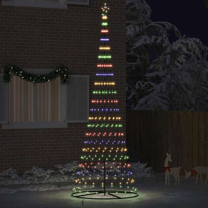 LED-Weihnachtsbaum mit 455 LEDs Mehrfarbig 184,5 cm Metall