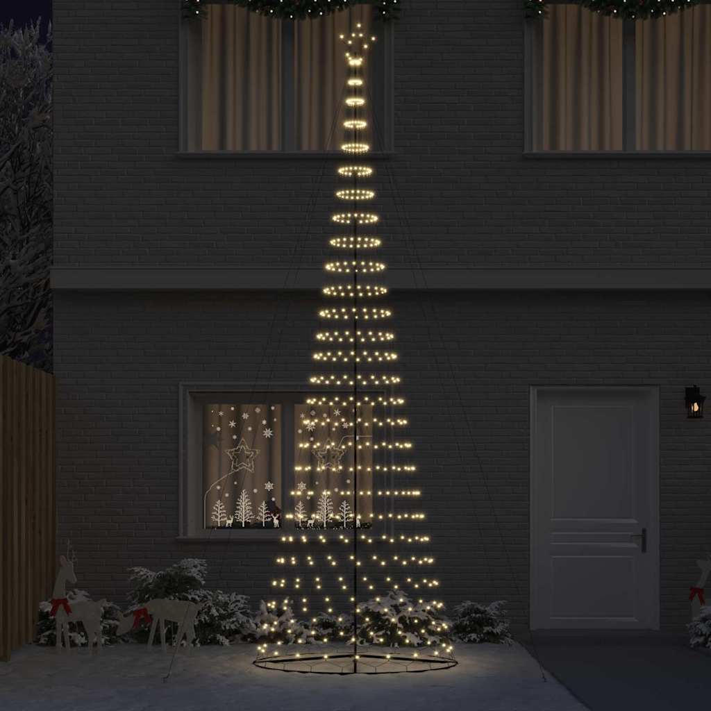 LED-Weihnachtsbaum mit 555 LEDs Warmes Weiß 500 cm Metall