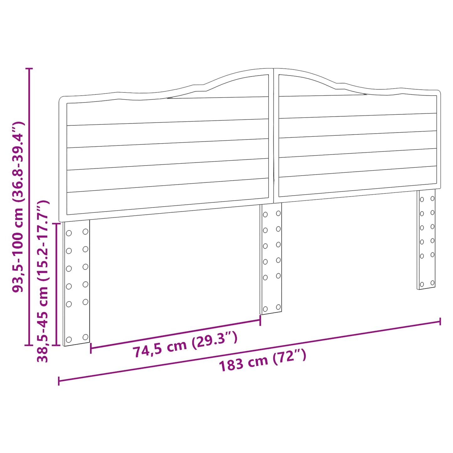 Kopfteil Beton Grau 180 cm Holzwerkstoff