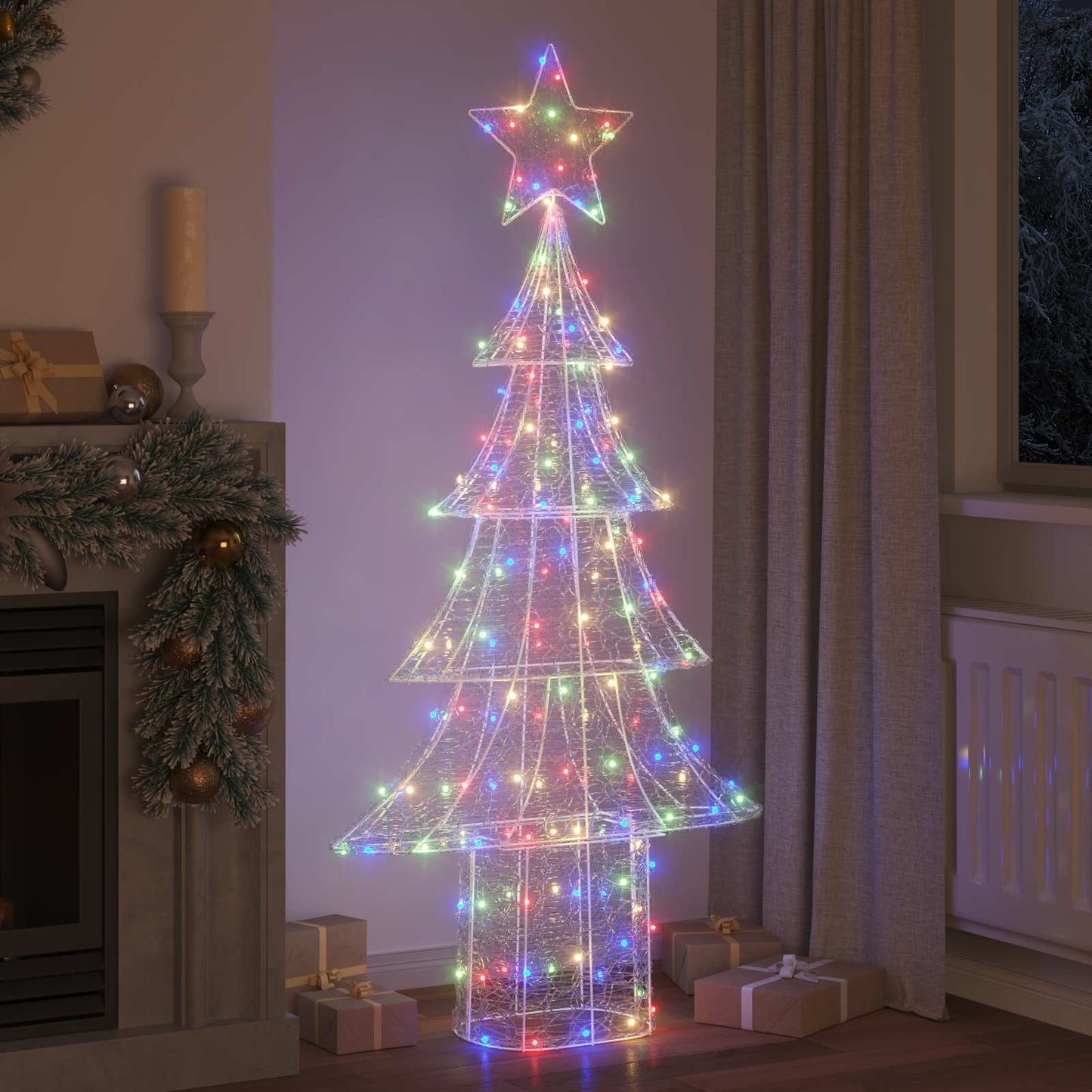 Weihnachtsbaum mit 240 LEDs Mehrfarbig 180 cm Acryl