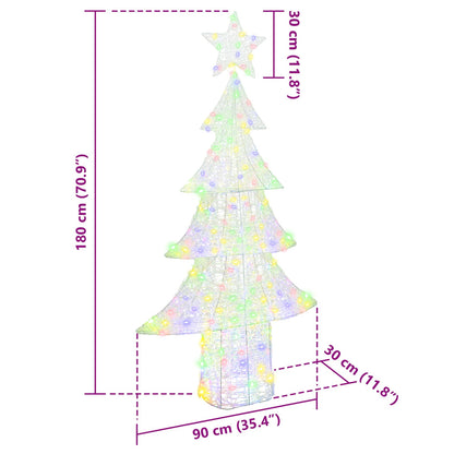 Weihnachtsbaum mit 240 LEDs Mehrfarbig 180 cm Acryl