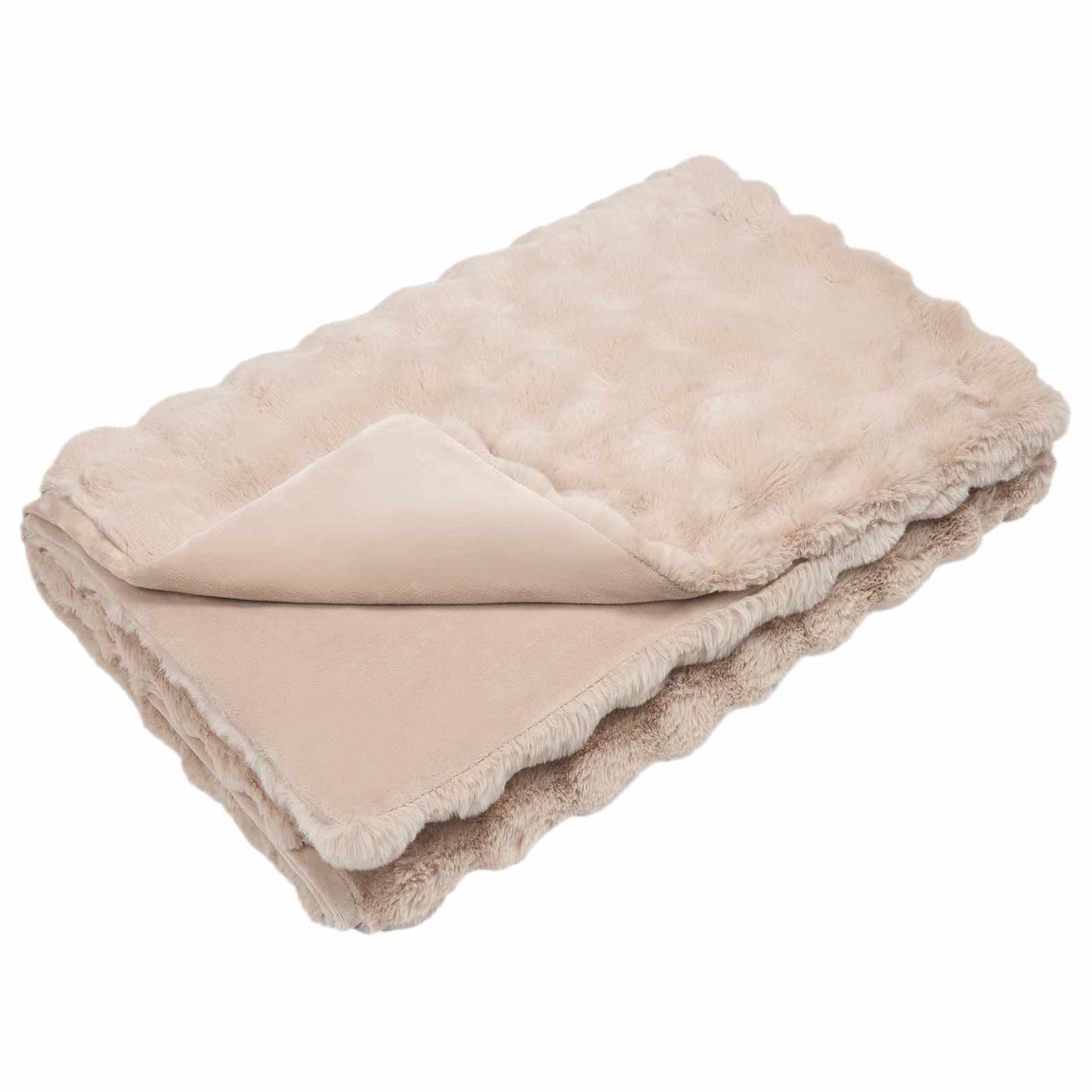 Rutschfeste Kunstfell Decke Olite Beige 130 x 150 cm Polyester
