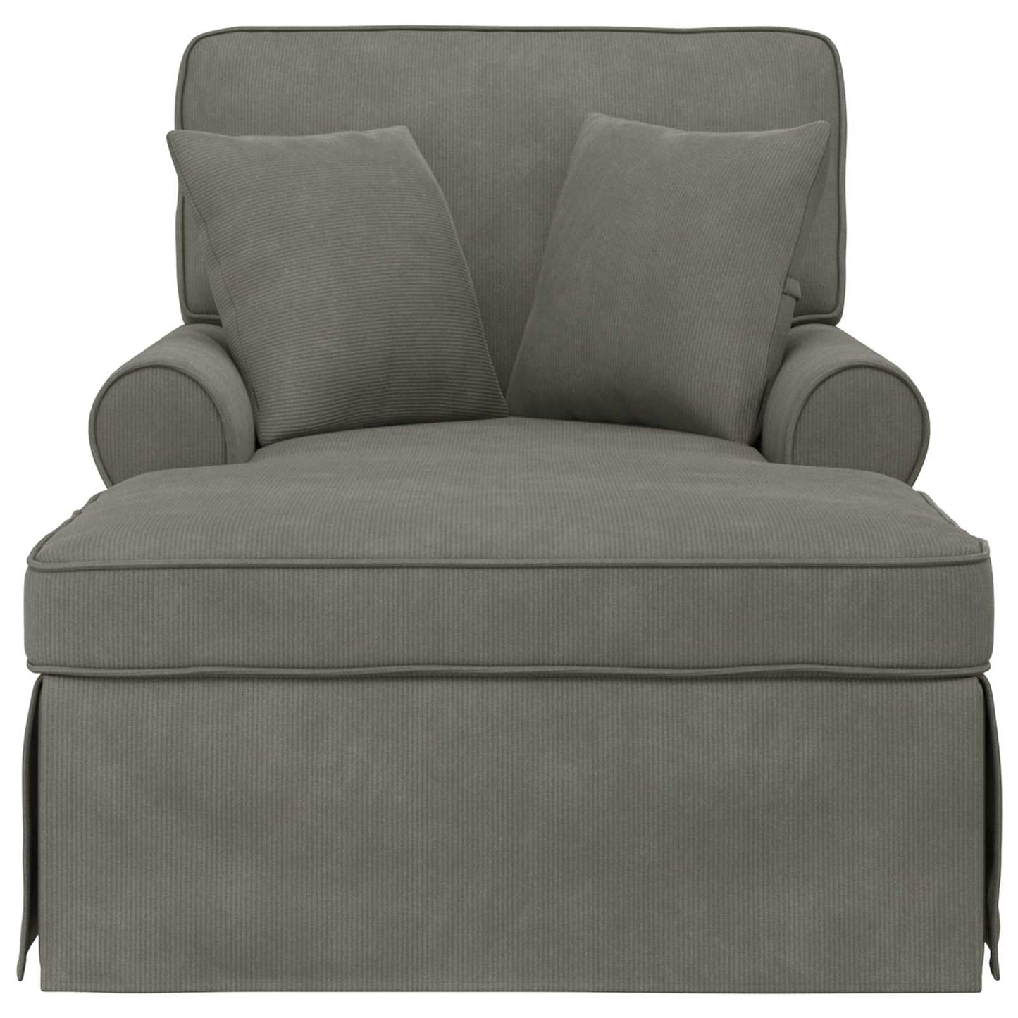 Chaise Lounge mit Rock mit Kissen 3 pcs Hellgrau Cordstoff