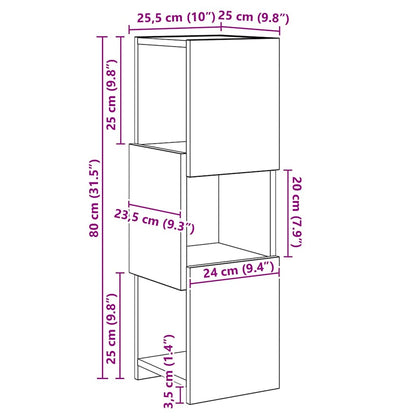 Eckschrank Sonoma-Eiche 25,5x25x80cm Holzwerkstoff