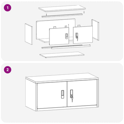 Aufbewahrungsschrank Weiß 90 x 40 x 40 cm Stahl