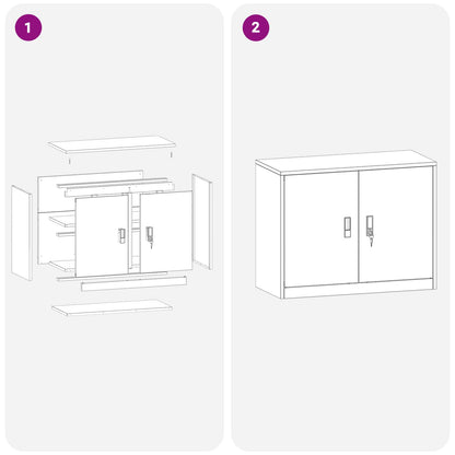 Aufbewahrungsschrank Senfgelb 90 x 40 x 70 cm Stahl