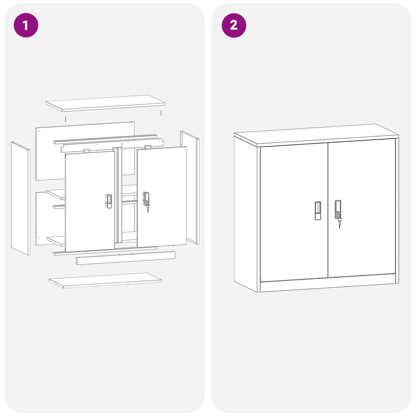 Aufbewahrungsschrank Anthrazit 90 x 40 x 90 cm Stahl