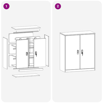 Aufbewahrungsschrank Anthrazit 90 x 40 x 105 cm Stahl