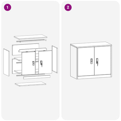 Aufbewahrungsschrank Schwarz 80 x 40 x 70 cm Stahl