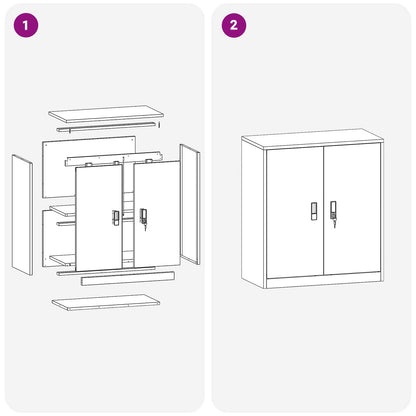 Aufbewahrungsschrank Senfgelb 80 x 40 x 90 cm Stahl