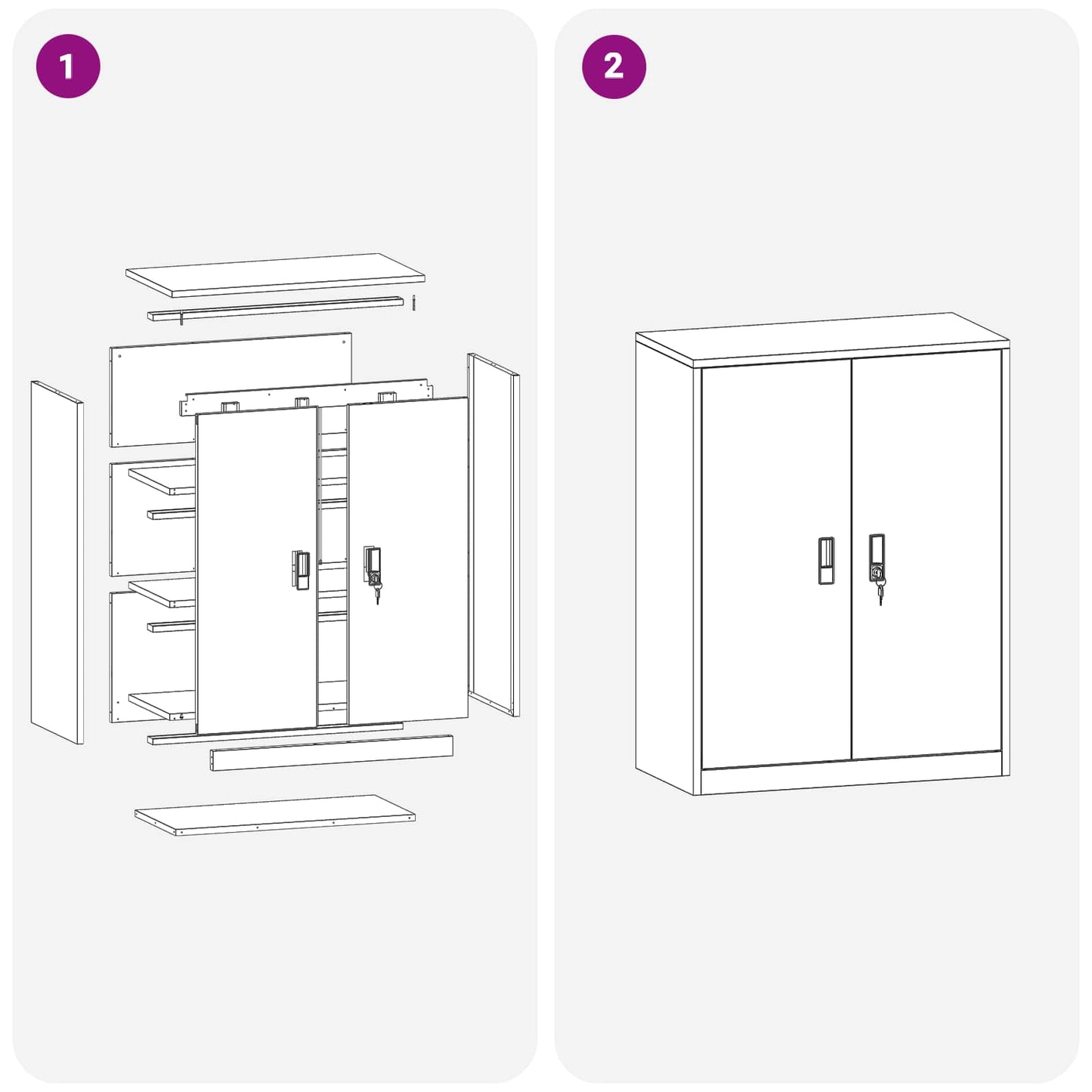 Aufbewahrungsschrank Schwarz 80 x 40 x 105 cm Stahl