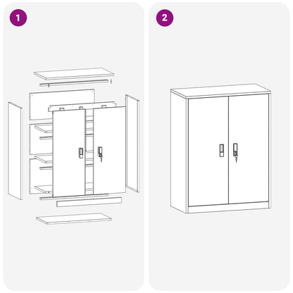 Aufbewahrungsschrank Senfgelb 80 x 40 x 105 cm Stahl