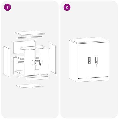 Aufbewahrungsschrank Rosa 60 x 40 x 70 cm Stahl