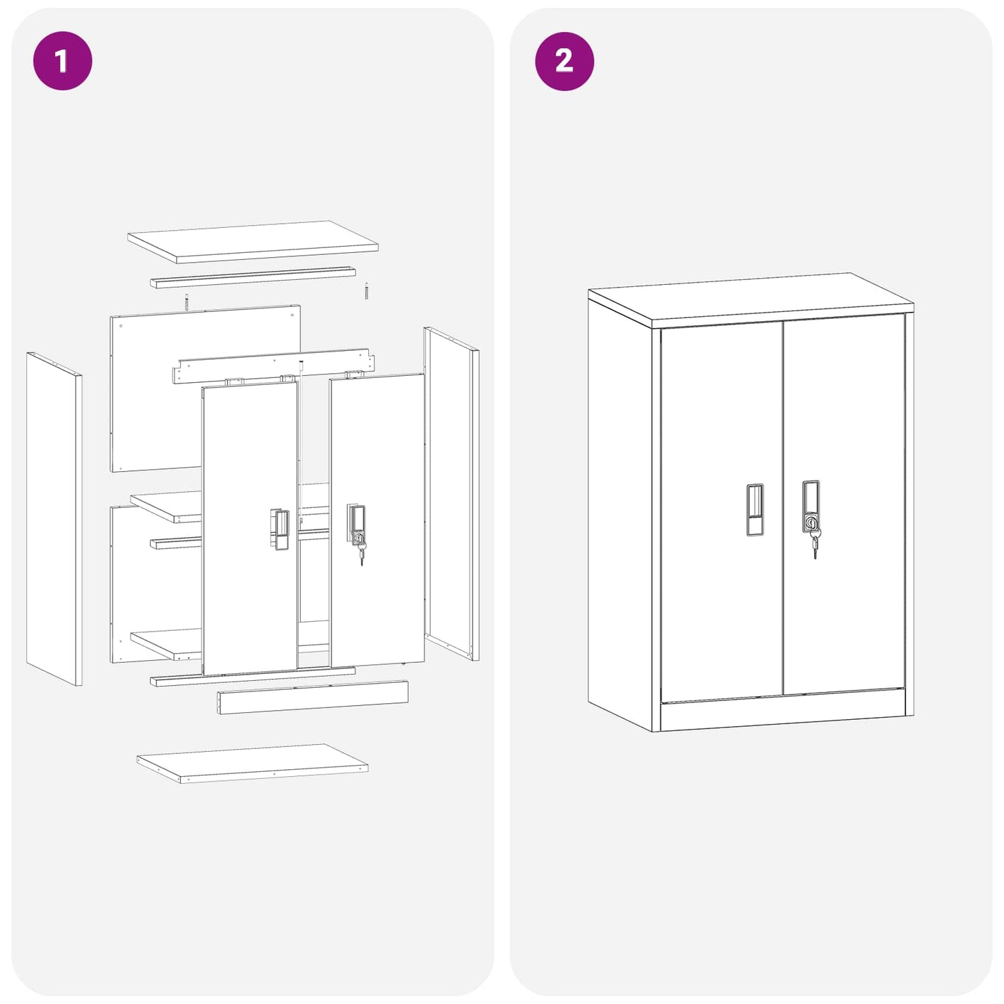 Aufbewahrungsschrank Anthrazit 60 x 40 x 90 cm Stahl