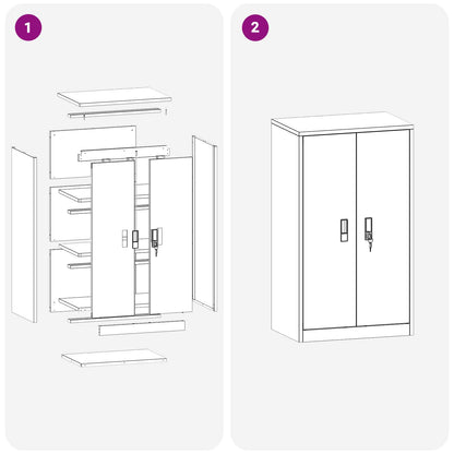 Aufbewahrungsschrank Schwarz 60 x 40 x 105 cm Stahl