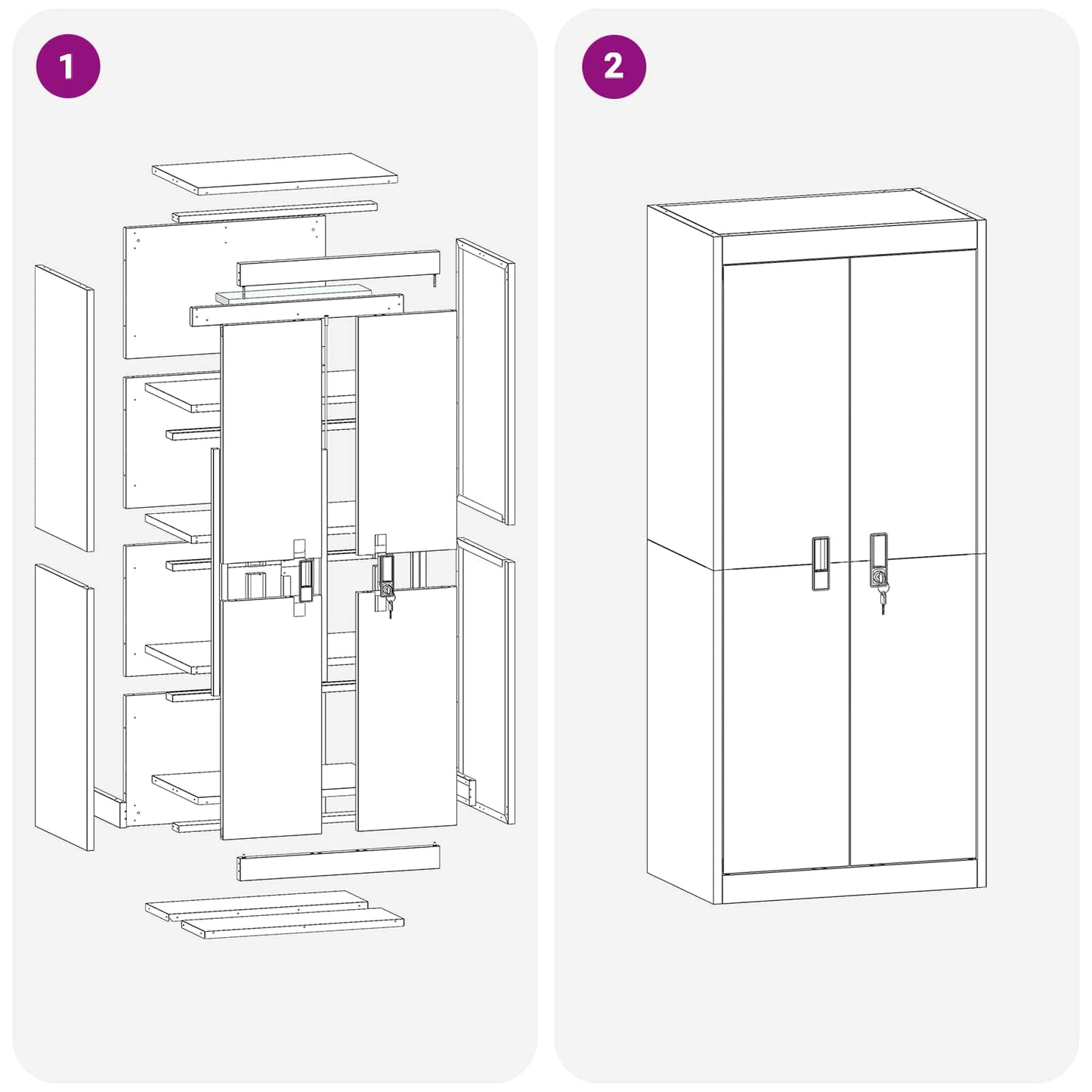 Aufbewahrungsschrank Rosa 60 x 40 x 140 cm Stahl