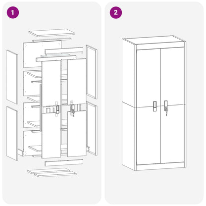 Aufbewahrungsschrank Rosa 60 x 40 x 140 cm Stahl
