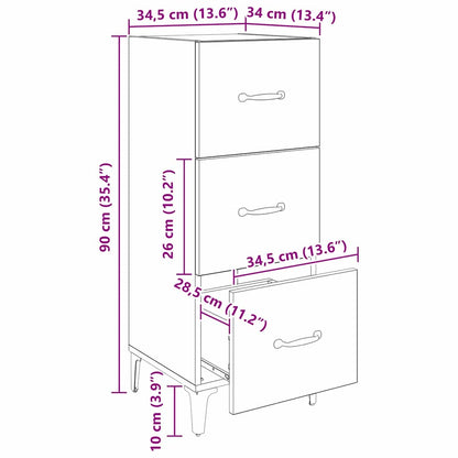 Sideboard Altholz 34,5 x 34 x 90 cm Holzwerkstoff